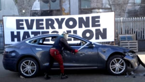 Tesla Protest Erupts