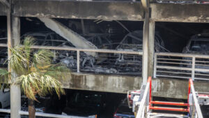 Airport Fire Damages Cars